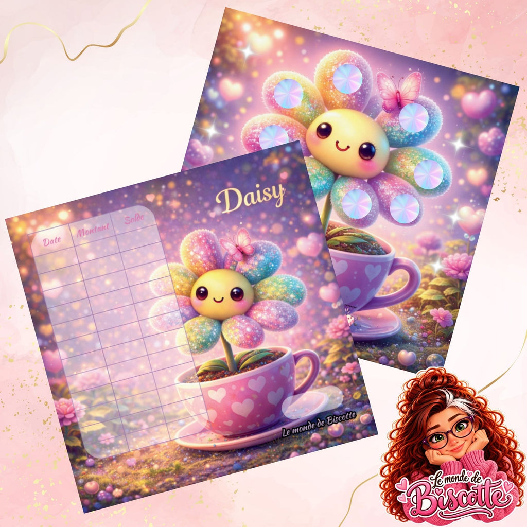 Defi budget Daisy avec grattage lancer de de et strass