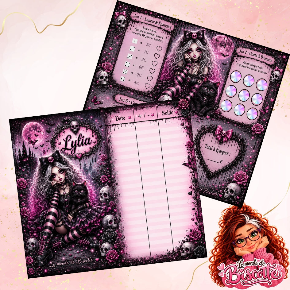 Défi budget Lylia gothique kawaii avec tracker d’épargne