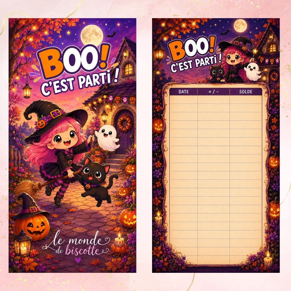 Jeu d'épargne Halloween Boo c'est parti avec tracker budget