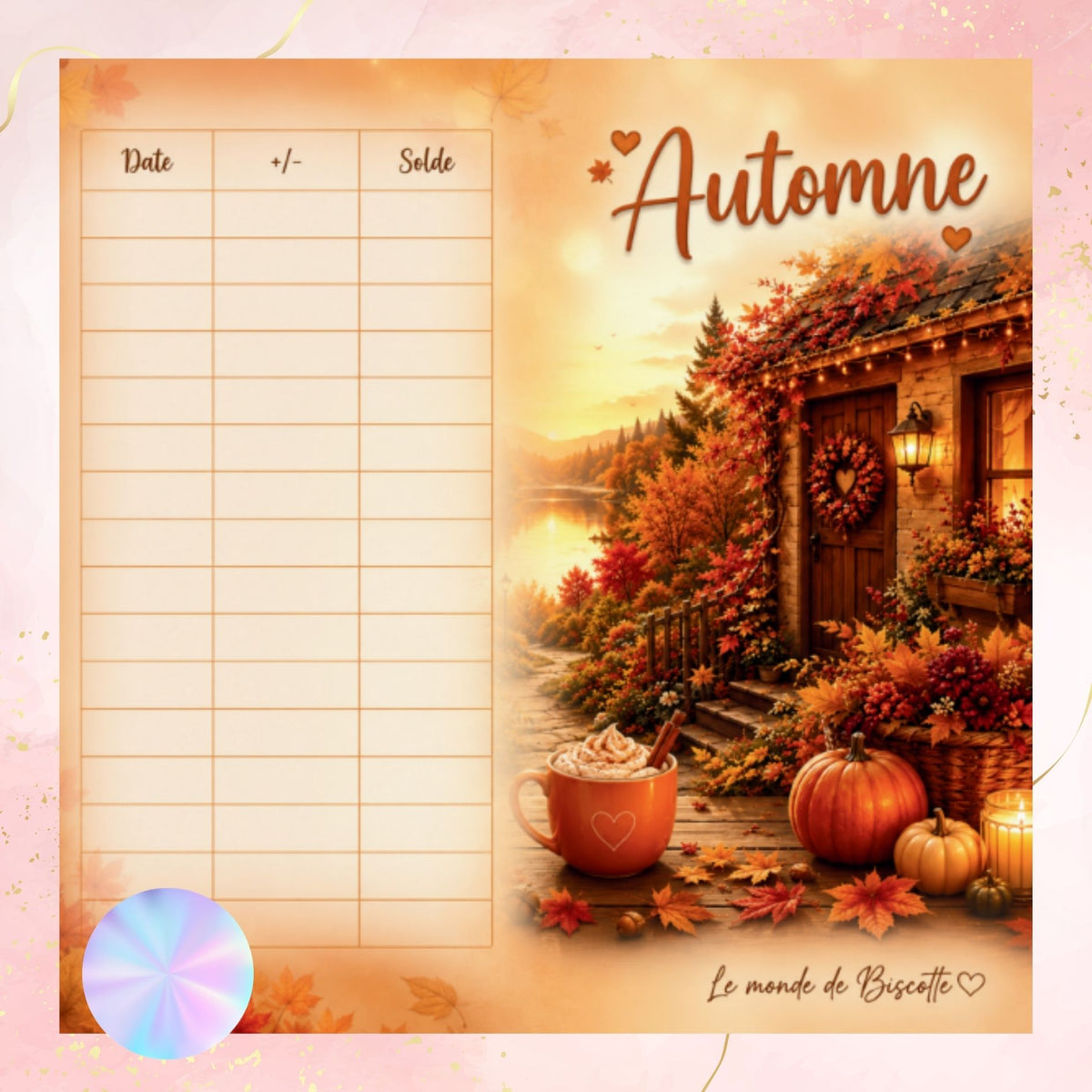 Tracker epargne du defi budget Automne avec ambiance cocooning